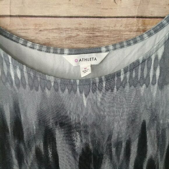 Athleta Ikat Dress Black Grey Medium - Picture 5 of 5